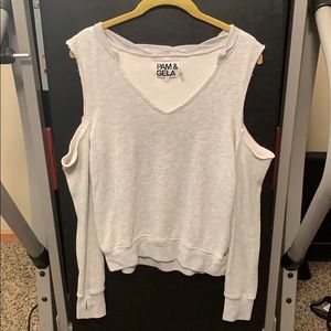 Cold shoulder sweater